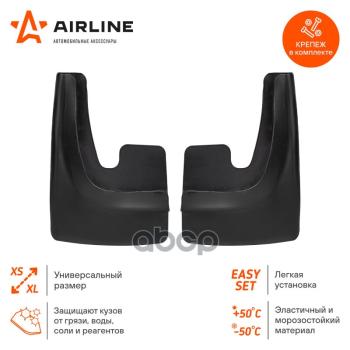 549 р. Брызговик (Пластик) Универсальный Airline Черный С Крепежом (К-Т 2 Шт) AIRLINE арт. AMF-01  с доставкой в г. Кемерово. Увеличить фотографию 2