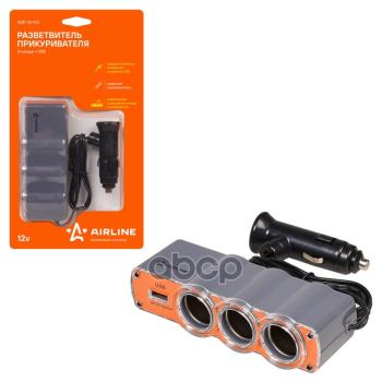 489 р. Разветвитель Прикуривателя (3 Гнезда) + 1 Usb Airline (Asp-3U-03) AIRLINE арт. ASP-3U-03  с доставкой в г. Кемерово. Увеличить фотографию 1