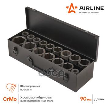 12 949 р. Набор Головок Ударных 34 6-Гранных (16 Предм. 17-50 Мм) Удлиненные, Метал.кейс Airline (Atas045) AIRLINE арт. ATAS045  с доставкой в г. Кемерово. Увеличить фотографию 2