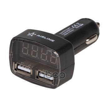 779 р. Зарядное Устройство Гаджета Airline  2 Usb Порта, Цифровой Вольтметр (Avm-D-02) AIRLINE арт. AVM-D-02  с доставкой в г. Кемерово. Увеличить фотографию 2