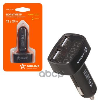 779 р. Зарядное Устройство Гаджета Airline  2 Usb Порта, Цифровой Вольтметр (Avm-D-02) AIRLINE арт. AVM-D-02  с доставкой в г. Кемерово. Увеличить фотографию 1
