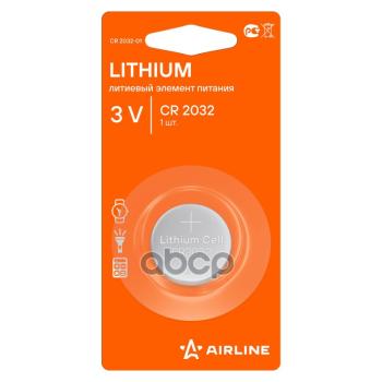 Батарейка Для Брелоков Сигнализаций Airline Cr2032 3V Литиевая (Cr2032-01) AIRLINE арт. CR2032-01