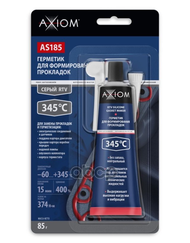 247 р. Герметик-Прокладка  Axiom Серый Высокотемпературный Многоцелевой Rtv (85 Гр.) (As185) AXIOM арт. AS185  с доставкой в г. Кемерово