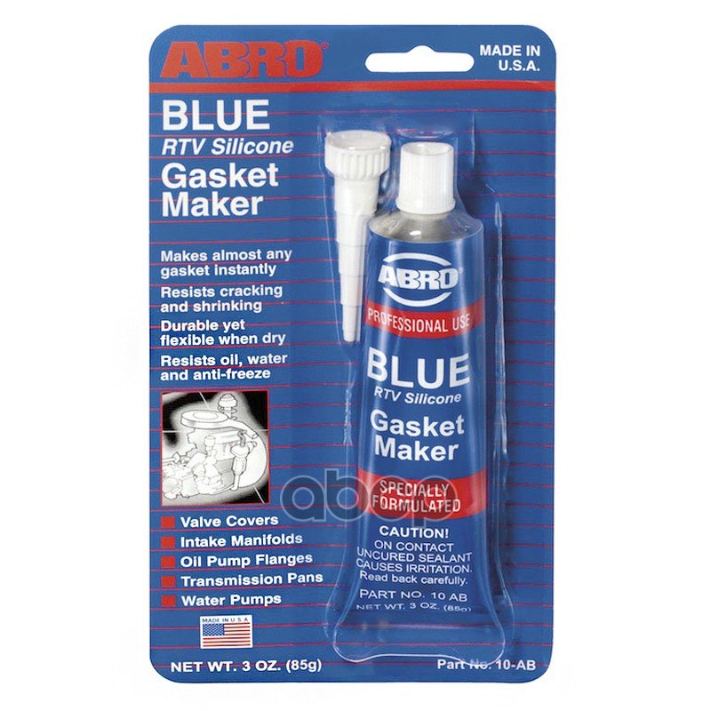 349 р. Герметик-Прокладка  Abro Синий Многоцелевой Blue Rtv Silicone (85 Г) Сша (10-Ab) ABRO арт. 10-AB  с доставкой в г. Кемерово