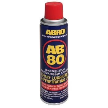 399 р. Смазка Универсальная Abro Ab 80 Проникающая (210 Мл) Аэрозоль, С Тефлоном ABRO арт. AB-80-210  с доставкой в г. Кемерово. Увеличить фотографию 3