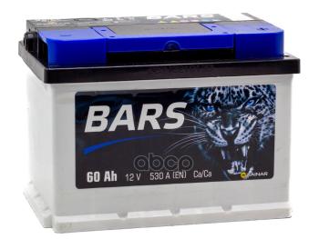 Аккумулятор  60 Bars Silver  Обратная Полярность (Низкий) BARS арт. 6СТ-60LB0