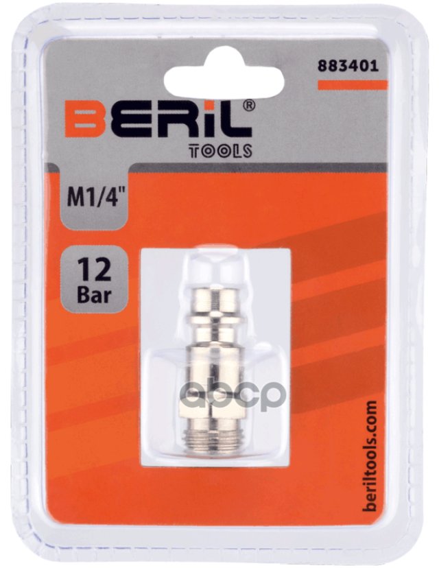 107 р. Быстросъемный Разъем Для Пневматических Изделий Винт 14 (Папа) Beril (883401) BERiL TOOLS арт. 883401  с доставкой в г. Кемерово