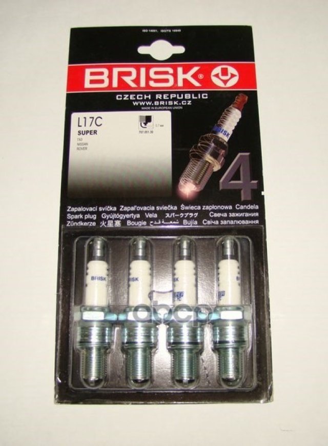 759 р. Свеча Brisk L 17  Classic Для АМ Газ 3110,3302,2752 Дв.406 (К-Т. 4Шт.) (L17-J) BRISK арт. L17C  с доставкой в г. Кемерово