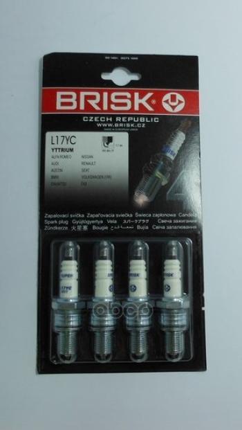 849 р. Свеча Brisk L 17 Yc Для АМ Газ 3110 Дв.406 (К-Кт,4 Шт.) (L17yc) BRISK арт. L 17 YC  с доставкой в г. Кемерово. Увеличить фотографию 1