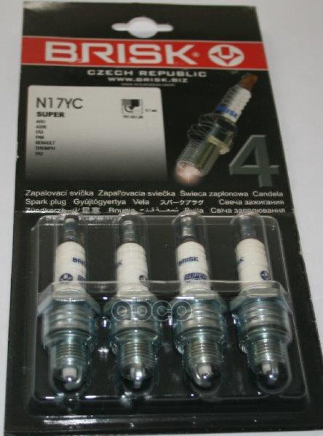 779 р. Свеча Brisk N 17 Yc Super Для АМ Газ 3110,3302  Дв.402 (Кт-Т 4Шт.) (N17yc-J) BRISK арт. N17YC  с доставкой в г. Кемерово