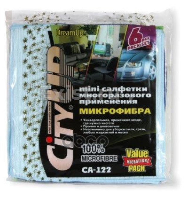 178 р. Салфетка Микрофибра City Up (25*25 См) Упак.6шт. City Up арт. CA-122  с доставкой в г. Кемерово