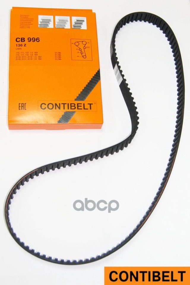 929 р. Ремень Грм Ваз 2110-12 (16 Клап. 136 Зуб.) Contibelt Contibelt арт. CB996  с доставкой в г. Кемерово