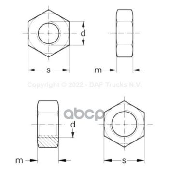 299 р. Гайка DAF арт. 0169507  с доставкой в г. Кемерово. Увеличить фотографию 2