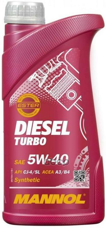 MANNOL Масло Mannol Моторное  5W-40 Diesel Turbo (  1Л) Синтетика
