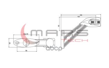 2 629 р. Фонарь Габаритный Рожок Led 24V Прямоуг Стекла КрБЖ Наклонный Провод 185X168x35 MARS Tech арт. M720213  с доставкой в г. Кемерово. Увеличить фотографию 2