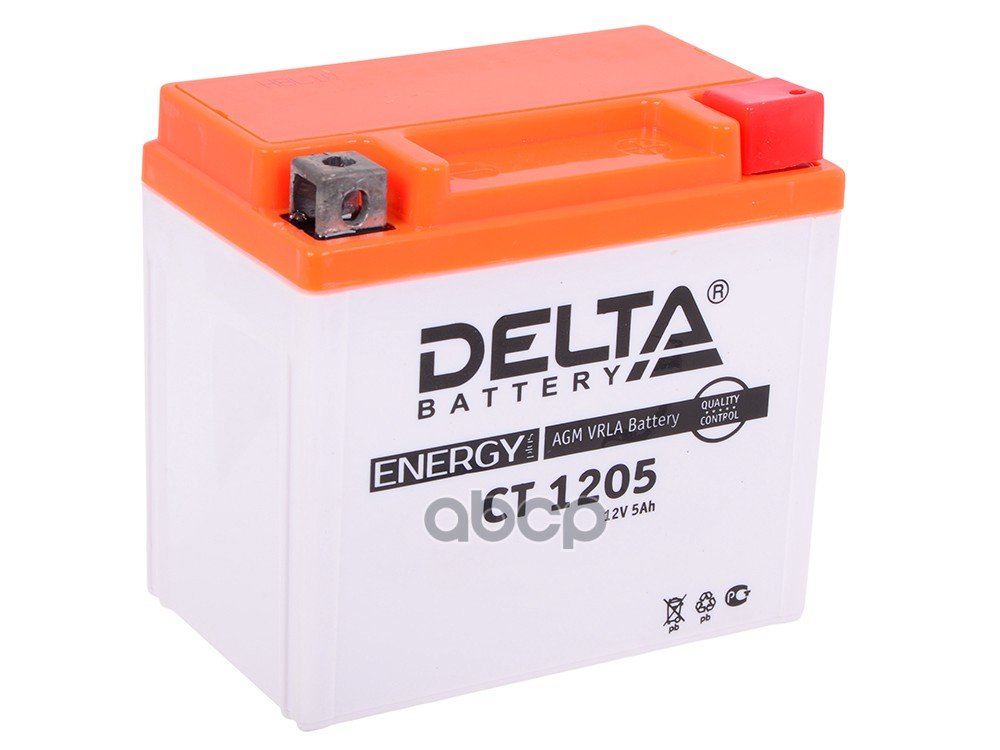1 749 р. Аккумулятор  12V -  5 АЧ Delta Ct (Ytx5l-Bs, Ytz7s, Yt5l-Bs) DELTA battery арт. CT 1205  с доставкой в г. Кемерово