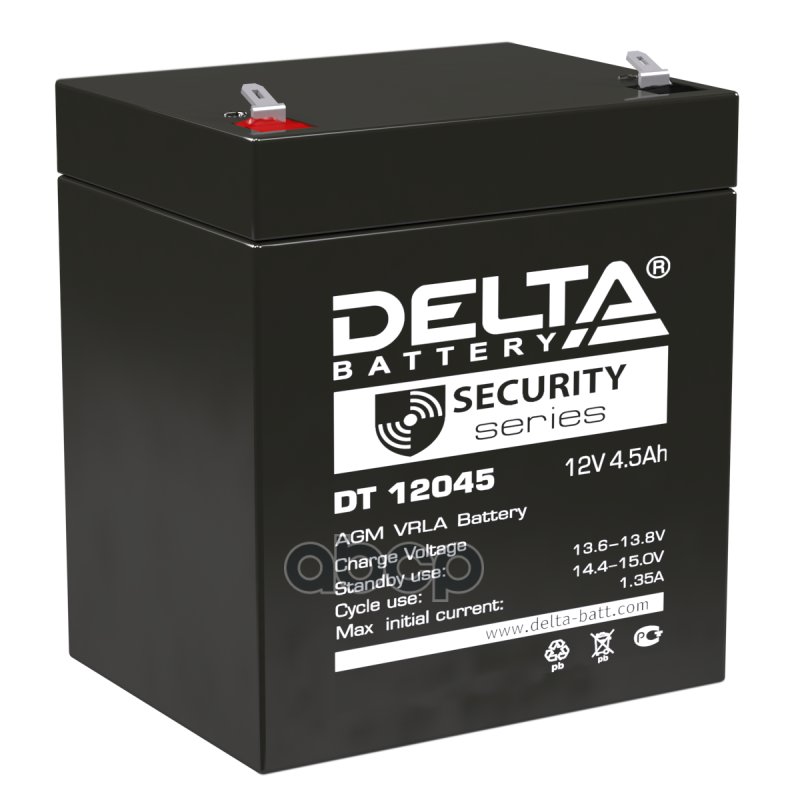 1 499 р. Аккумулятор  12V -  4,5 АЧ Delta Dt DELTA battery арт. DT 12045  с доставкой в г. Кемерово