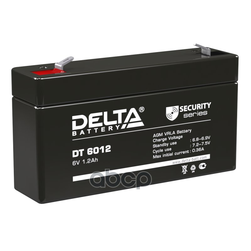 469 р. Аккумулятор   6V -  1,2 АЧ Delta Dt DELTA battery арт. DT 6012  с доставкой в г. Кемерово
