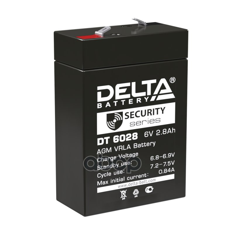849 р. Аккумулятор   6V -  2,8 АЧ Delta Dt DELTA battery арт. DT 6028  с доставкой в г. Кемерово