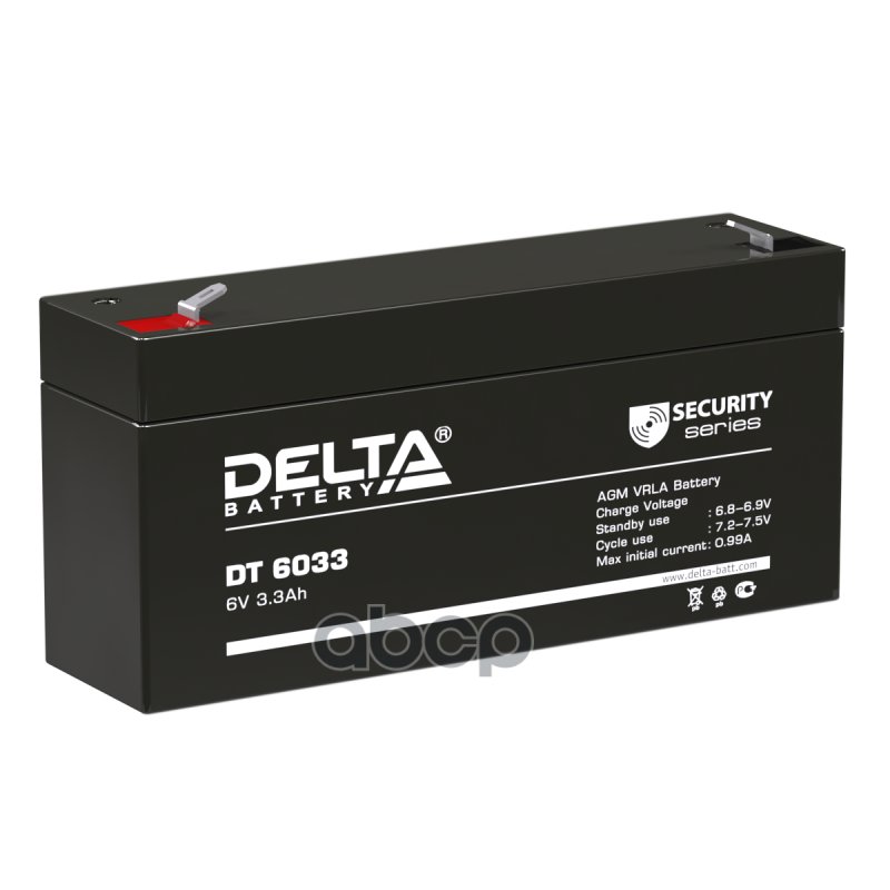999 р. Аккумулятор   6V -  3,3 АЧ Delta Dt(125) DELTA battery арт. DT 6033(125)  с доставкой в г. Кемерово