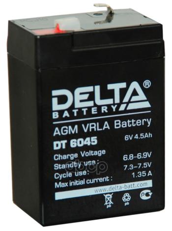 Аккумулятор   6V -  4,5 АЧ Delta Dt DELTA battery арт. DT 6045
