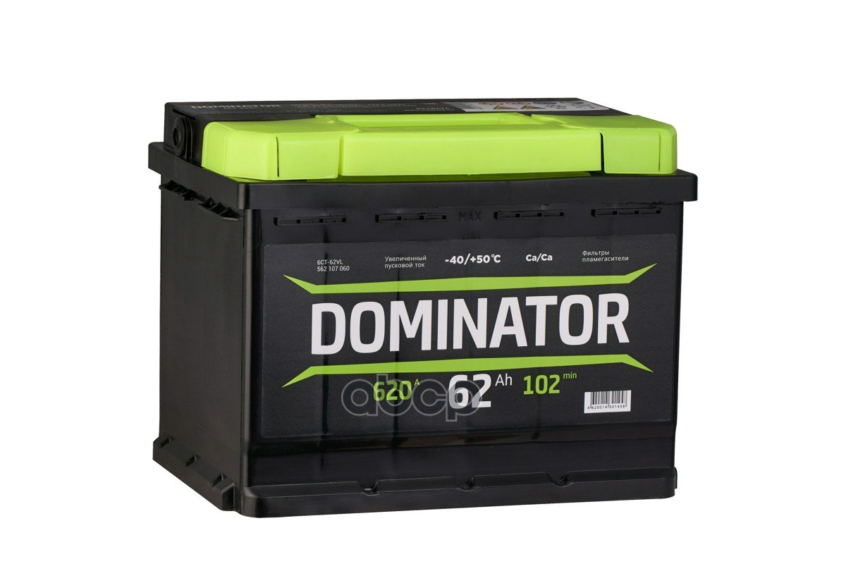 7 499 р. Аккумулятор  62 Dominator Прямая Полярность DOMINATOR арт. 562 107 060  с доставкой в г. Кемерово