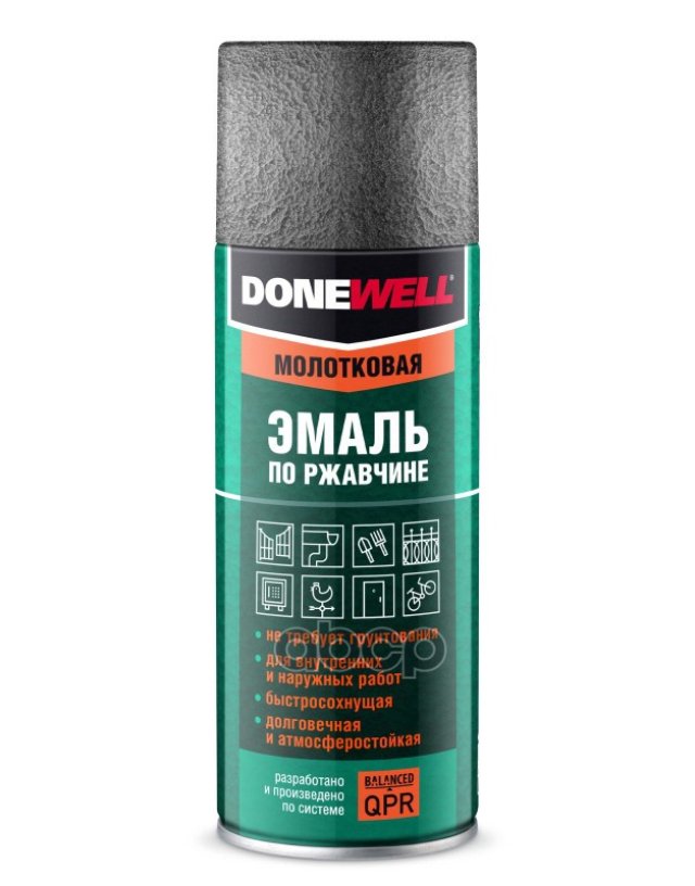 272 р. Краска-Спрей Donewell Молотковая, По Ржавчине (3 В 1) Серебристая (520Мл) (Dw-3001) DONEWELL арт. DW-3001  с доставкой в г. Кемерово