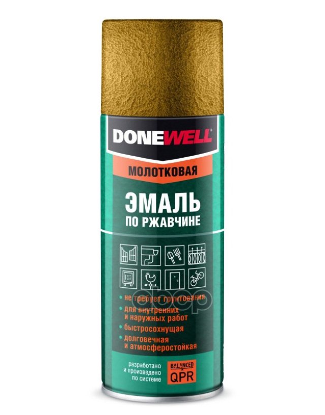 272 р. Краска-Спрей Donewell Молотковая, По Ржавчине (3 В 1) Бронзовая (520Мл) (Dw-3006) DONEWELL арт. DW-3006  с доставкой в г. Кемерово