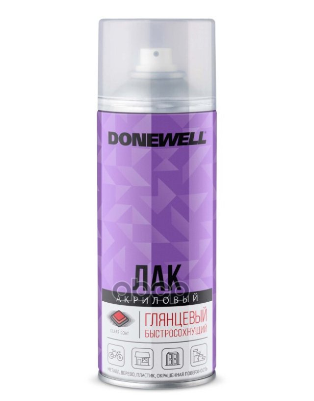 225 р. Лак Donewell Универсальный Акриловый Глянцевый (520 Мл) Аэроз. (Dw-9002) DONEWELL арт. DW-9002  с доставкой в г. Кемерово