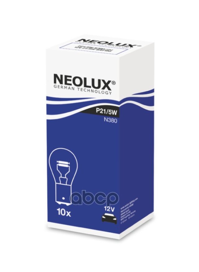 80 р. Лампа 12 V 215 W (2-Х Контакт.) Neolux  (Повторитель,Стоп-Сигнал,Габарит) Bay15d Original (Nl-380) Neolux арт. N380  с доставкой в г. Кемерово