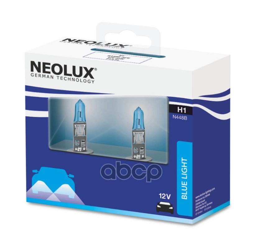 789 р. Лампа Галогеновая H1 12V  55W Neolux Blue Light4000k (К-Кт 2Шт) Original (Nl-448B2) Neolux арт. N448B-2SCB  с доставкой в г. Кемерово