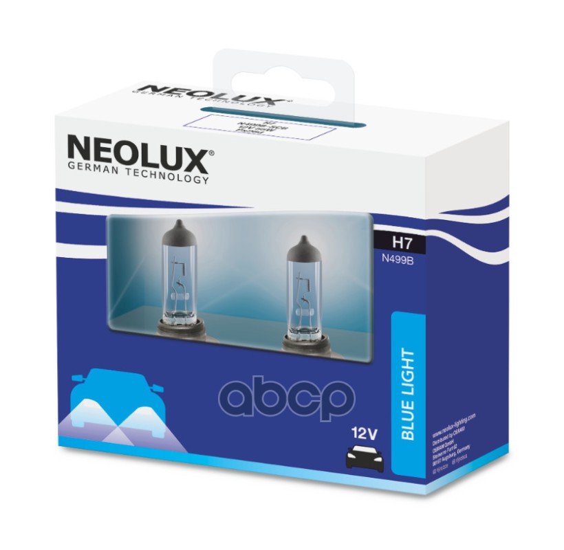 1 489 р. Лампа Галогеновая H7 12V  55W Neolux Blue Light4000k (Кт-2Шт) Original (Nl-499В2) Neolux арт. N499B-2SCB  с доставкой в г. Кемерово