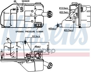20 499 р. Бачок Расширительный Mercedes Actros Mp2 Mp3 С Длинной Горловиной Nissens арт. 996062  с доставкой в г. Кемерово. Увеличить фотографию 5