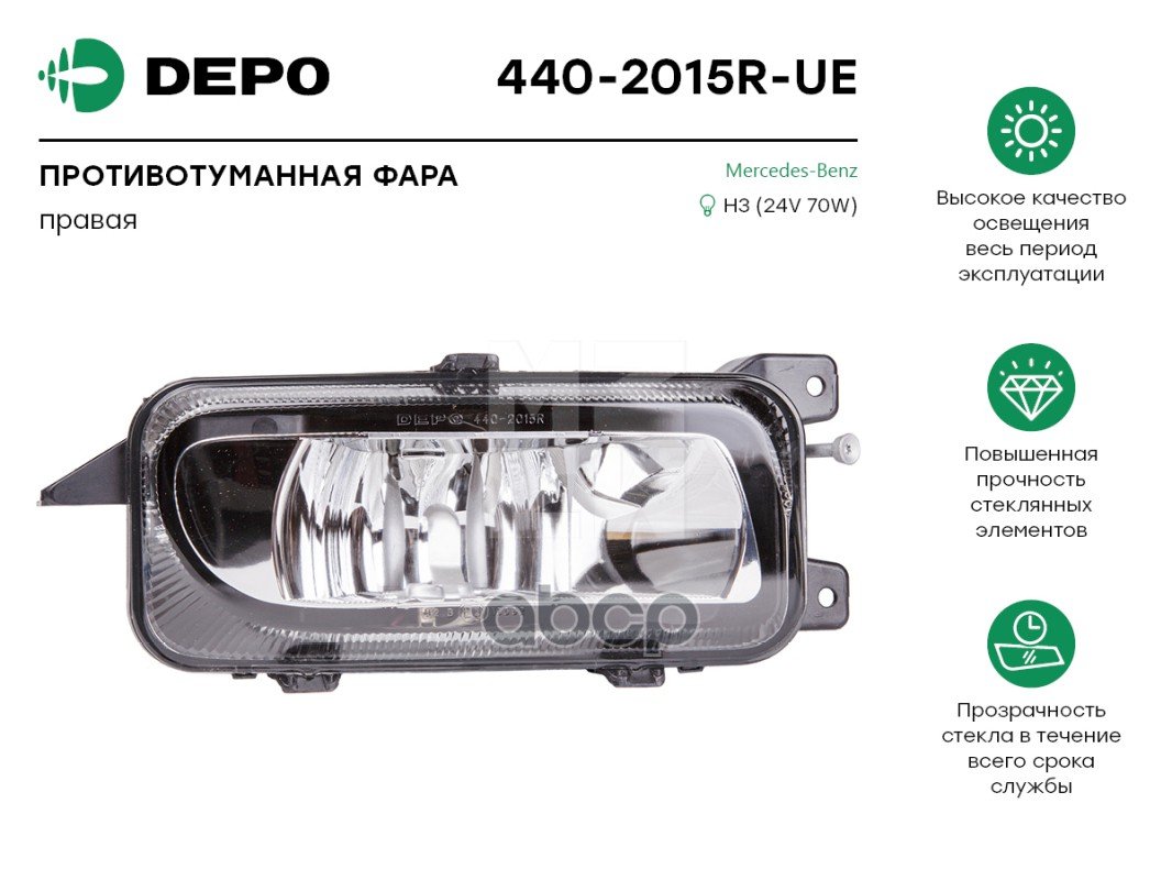 5 619 р. Фара Противотуманная Правая, Depo Depo арт. 4402015RUE  с доставкой в г. Кемерово