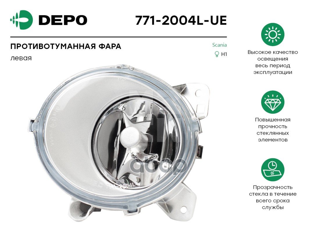 3 089 р. Фара ПТ Sc R Лев Наружн. Depo арт. 7712004LUE  с доставкой в г. Кемерово