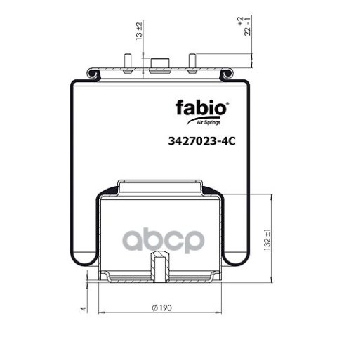 6 269 р. *Пневмоподушка Задней Оси Daf Euro 6 (Задняя) Со Стаканом FABIO арт. 34270234C  с доставкой в г. Кемерово