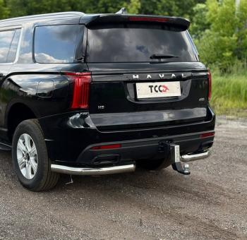 Защита заднего бампера (уголки d76.1 мм, нержавейка) ТСС Тюнинг Haval H5 (2023-2025)