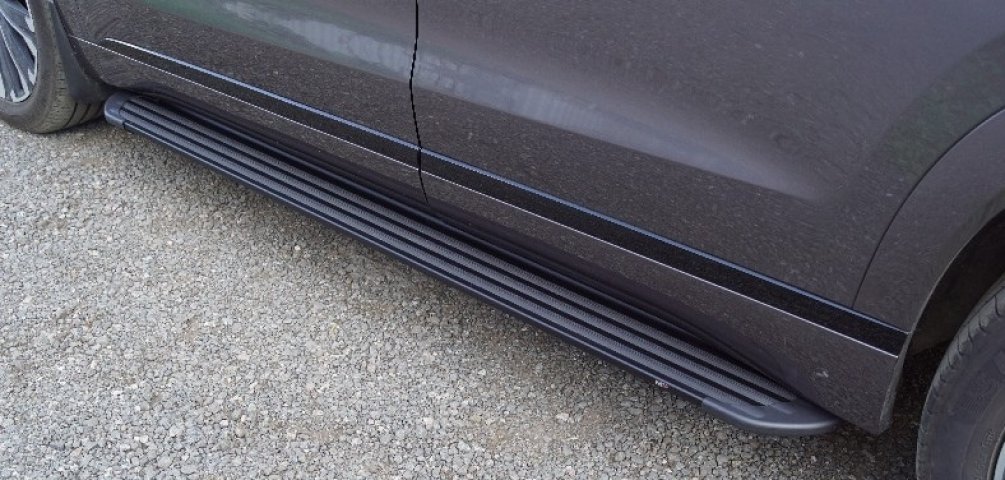 22 999 р. Пороги алюминиевые Slim Line ТСС Тюнинг  GAC GS8 (2023-2025) (Black)  с доставкой в г. Кемерово