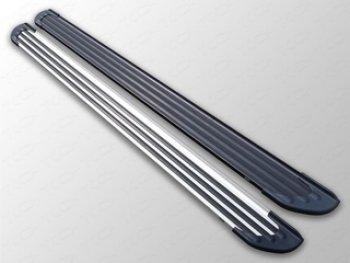Пороги алюминиевые Slim Line ТСС Тюнинг GAC GS8 (2023-2025) (Silver)