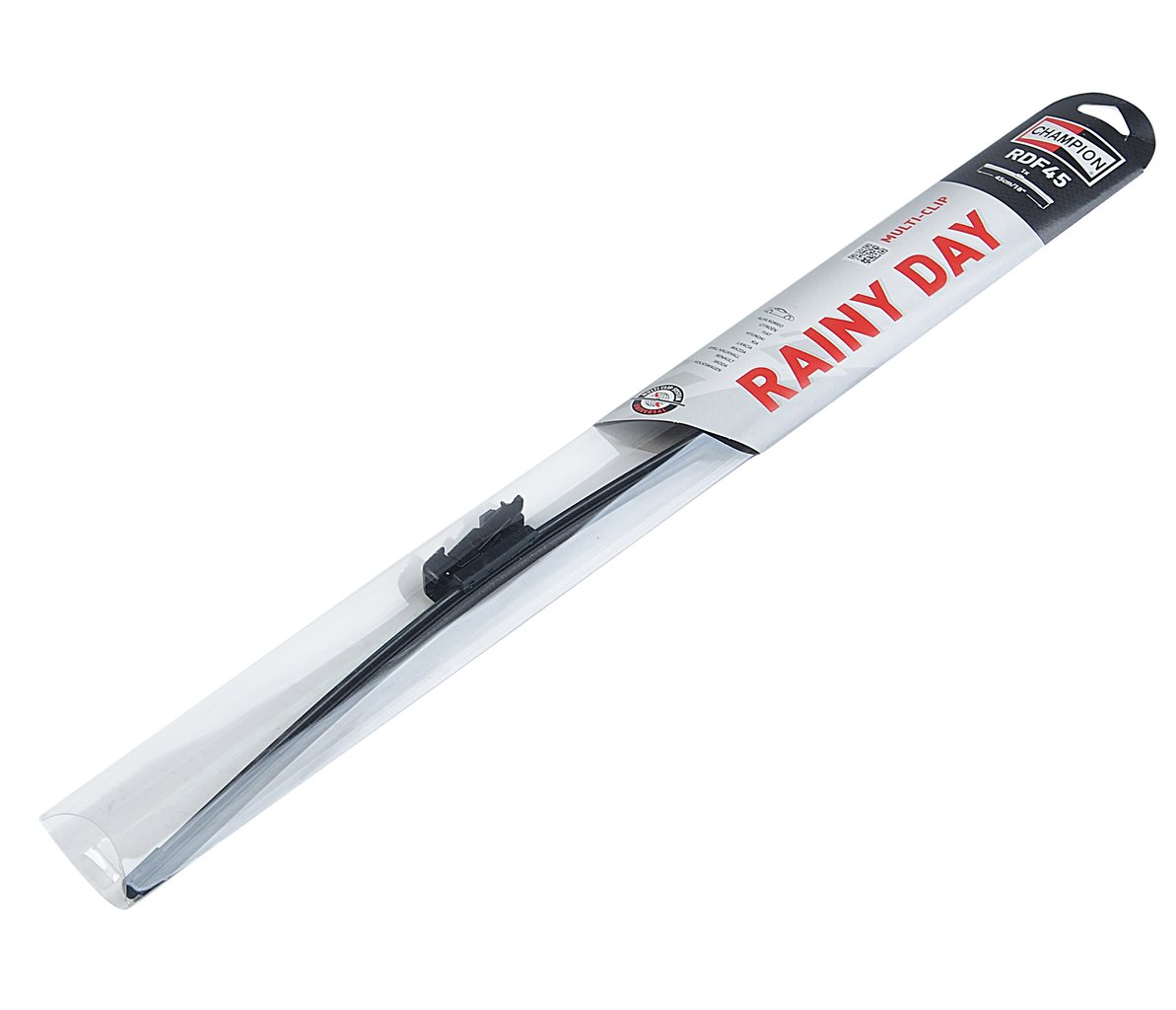 399 р. Щетка стеклоочистителя 450мм бескаркасная Rainy Day Flat Multi Clip CHAMPION  с доставкой в г. Кемерово