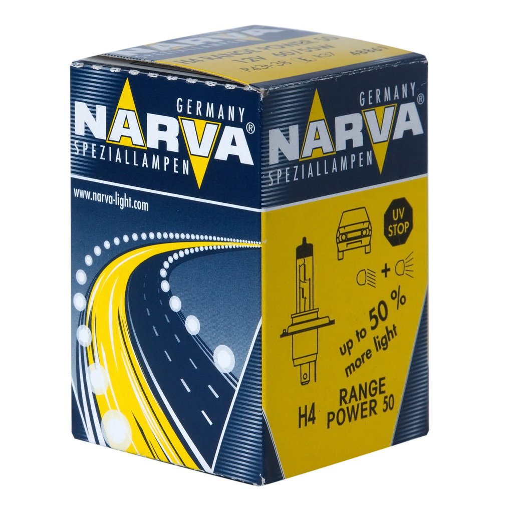 529 р. Лампа 12V H4 6055W P43t-38 +50% Range Power 50+ NARVA  с доставкой в г. Кемерово
