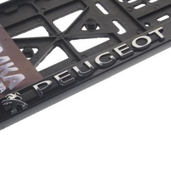189 р. Рамка знака номерного "PEUGEOT" с защелкой рельефная  с доставкой в г. Кемерово. Увеличить фотографию 2