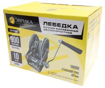 2 699 р. Лебедка барабанная 0.90т L=10м тросовая двухскоростная ЭВРИКА  с доставкой в г. Кемерово. Увеличить фотографию 5