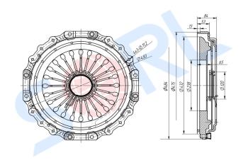 21 549 р. Корзина сцепления КАМАЗ-ЕВРО-2 (КПП-154;КПП-ZF-16S151) MFZ-430 SORL  с доставкой в г. Кемерово. Увеличить фотографию 2