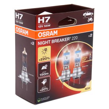 3 699 р. Лампа 12V H7 55W PX26d +200% 3700K экобокс (2шт.) Night Breaker 220 OSRAM  с доставкой в г. Кемерово. Увеличить фотографию 2