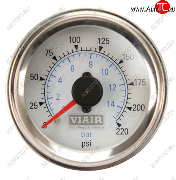 5 799 р. Манометр VIAIR 2 220 PSI, 2 контура, с подсветкой, белый Viair 90081  с доставкой в г. Кемерово