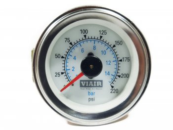 5 799 р. Манометр VIAIR 2 220 PSI, 2 контура, с подсветкой, белый Viair 90081  с доставкой в г. Кемерово. Увеличить фотографию 6