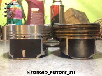 18 599 р. Поршни СТИ VolksWagen 1,8 BZB, CDAB под палец 2351мм кольца 1,21,52,0  153891738  с доставкой в г. Кемерово. Увеличить фотографию 1