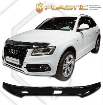 2 199 р. Дефлектор капота CA-Plastic  Audi Q5  8R (2012-2017) рестайлинг (classic черный, без надписи)  с доставкой в г. Кемерово. Увеличить фотографию 1