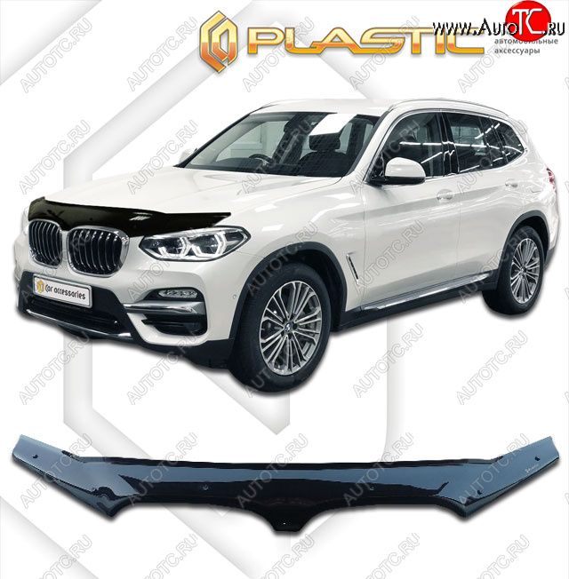 2 199 р. Дефлектор капота CA-Plastic  BMW X3  G01 (2017-2023) дорестайлинг, рестайлинг (classic черный, без надписи)  с доставкой в г. Кемерово